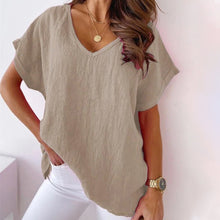 Load image into Gallery viewer, V-neck Cotton and Linen Shirt