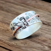 Load image into Gallery viewer, Butterflies Silver Spinner Ring