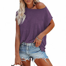 Load image into Gallery viewer, Women&#39;s Casual Short Sleeve Off Shoulder Oversized T Shirt