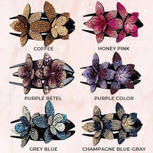 Load image into Gallery viewer, Rhinestone Double Flower Hair Clip