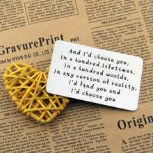 Load image into Gallery viewer, Anniversary Gifts for Couples, Long Distance Deployment Wallet Card for Him