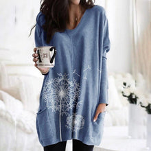 Load image into Gallery viewer, Women&#39;s Round Neck Printing Long-sleeved Top Sweater