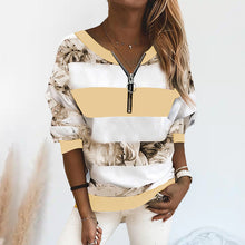 Load image into Gallery viewer, Printed V-Neck Pullover T-Shirt