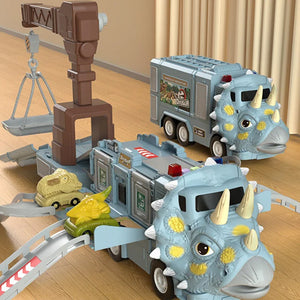 🦖New Dinosaur Transforming Engineering Truck Track Toy Set