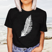 Load image into Gallery viewer, Feather Print Short Sleeve T-Shirt