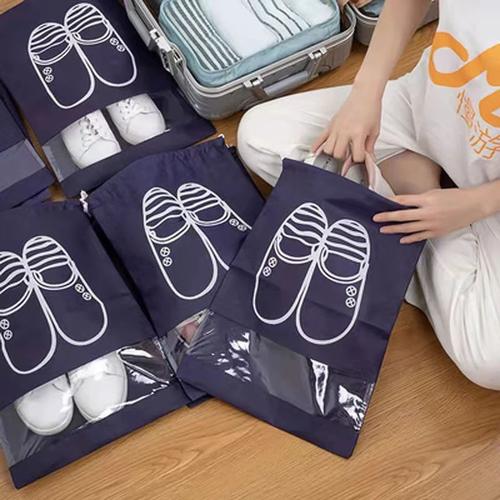 Portable Waterproof Travel Drawstring closure Shoe Bags (6 PCs)