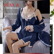 Load image into Gallery viewer, Soft Comfortable Ice Silk Lace Pajamas