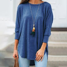 Load image into Gallery viewer, Loose Crew Neck Hem Irregular Solid Color T-Shirt