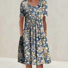 Load image into Gallery viewer, Floral Crew Neck Midi Shift Dress