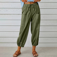 Load image into Gallery viewer, High Waist Button Cropped Pants