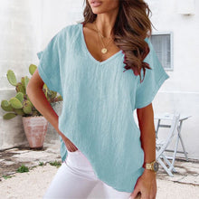 Load image into Gallery viewer, V-neck Cotton and Linen Shirt