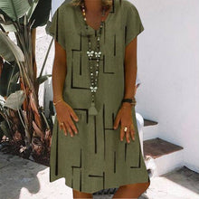 Load image into Gallery viewer, Short Sleeve Printed Women&#39;s Dress