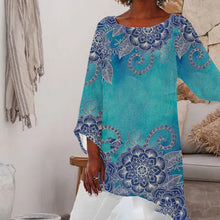 Load image into Gallery viewer, WOMEN&#39;S MARBLE PRINT VINTAGE CASUAL TOP