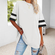 Load image into Gallery viewer, Loose Crew Neck Contrast T-Shirt