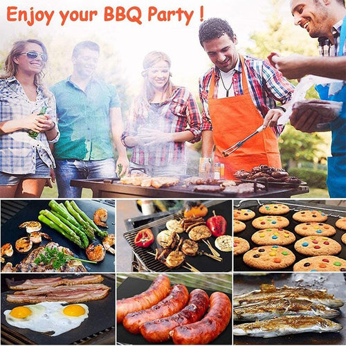 New Cuttable Non-Stick BBQ Grill Mats with Cutting Box💗