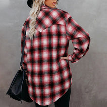 Load image into Gallery viewer, Loose Lapel Plaid Shirt