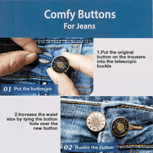 Load image into Gallery viewer, Jeans Retractable Button