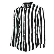 Load image into Gallery viewer, Men's Cotton Linen Striped Button Down Long Sleeve