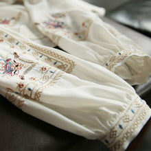 Load image into Gallery viewer, Elegant White Top Quality Embroideried Chiffon Blouse