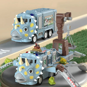 🦖New Dinosaur Transforming Engineering Truck Track Toy Set