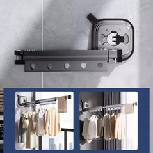 Load image into Gallery viewer, Wall-Mounted Foldable Clothes Drying Rack with Suction Cup