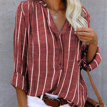 Load image into Gallery viewer, Simple Fashion Print Striped Shirt