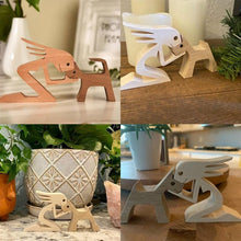 Load image into Gallery viewer, 🎁Pet Lover Gifts Wood Sculpture Family &amp; Puppy Wooden Crafts Table Ornaments