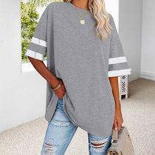 Load image into Gallery viewer, Loose Crew Neck Contrast T-Shirt