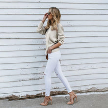 Load image into Gallery viewer, Women&#39;s Casual Cross Backless Long Batwing Sleeve Sweater