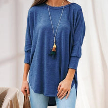 Load image into Gallery viewer, Loose Crew Neck Hem Irregular Solid Color T-Shirt
