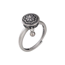 Load image into Gallery viewer, Buddhist Tibetan Prayer Wheel Ring OM Mantra Lotus Floral Ring