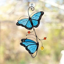 Load image into Gallery viewer, Stained Monarch Butterfly Glass Window Decor