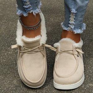 Low-Top Canvas Plush Shoes