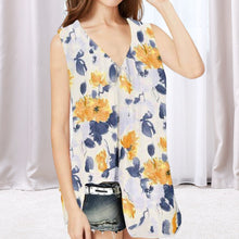 Load image into Gallery viewer, Loose Floral Print V-Neck Tank Top T-Shirt