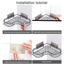 Load image into Gallery viewer, Drill Free Shelf- Adhesive Metal Corner Storage Rack