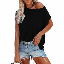 Load image into Gallery viewer, Women&#39;s Casual Short Sleeve Off Shoulder Oversized T Shirt