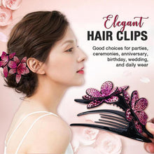 Load image into Gallery viewer, Rhinestone Double Flower Hair Clip