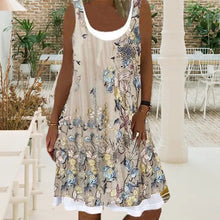 Load image into Gallery viewer, Printed Sleeveless Crewneck Dress