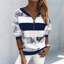 Load image into Gallery viewer, Printed V-Neck Pullover T-Shirt