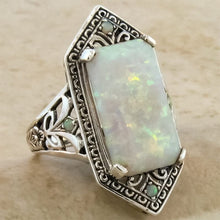 Load image into Gallery viewer, Vintage Inlaid Square Opal Ring