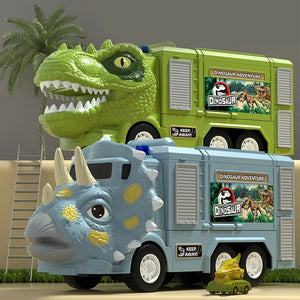 🦖New Dinosaur Transforming Engineering Truck Track Toy Set