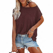Load image into Gallery viewer, Women&#39;s Casual Short Sleeve Off Shoulder Oversized T Shirt