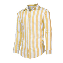 Load image into Gallery viewer, Men's Cotton Linen Striped Button Down Long Sleeve
