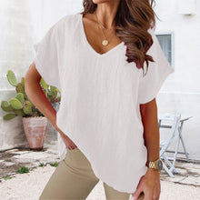 Load image into Gallery viewer, V-neck Cotton and Linen Shirt