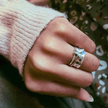 Load image into Gallery viewer, Butterflies Silver Spinner Ring