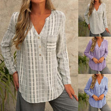Load image into Gallery viewer, Striped Casual V-Neck Long Sleeve Shirt