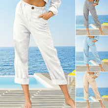 Load image into Gallery viewer, Women&#39;s High Waist Casual Cotton Linen Trousers
