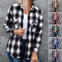 Load image into Gallery viewer, Loose Lapel Plaid Shirt