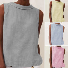 Load image into Gallery viewer, Solid Color Cotton And Linen T-Shirt