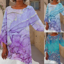 Load image into Gallery viewer, WOMEN&#39;S MARBLE PRINT VINTAGE CASUAL TOP